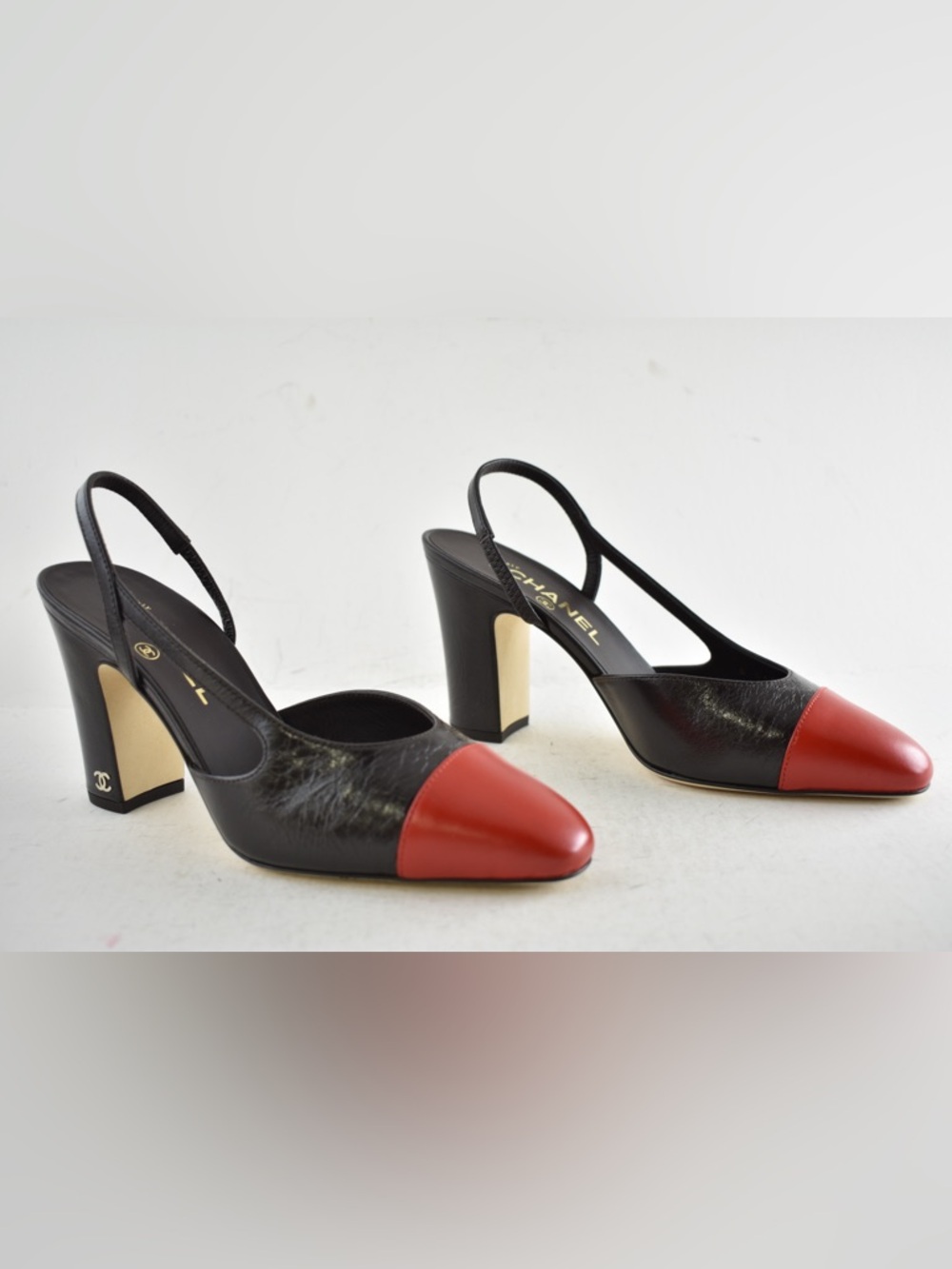 Chanel 26S Blazy Dark Brown Red CC Coco Sling Slingback Block Heel Pump 40c - Picture 4 of 16